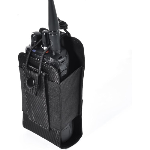KENMAX Universal MOLLE Two-Way Radio Holster Pouch | Tactical Belt/Vest Holder (Black)
